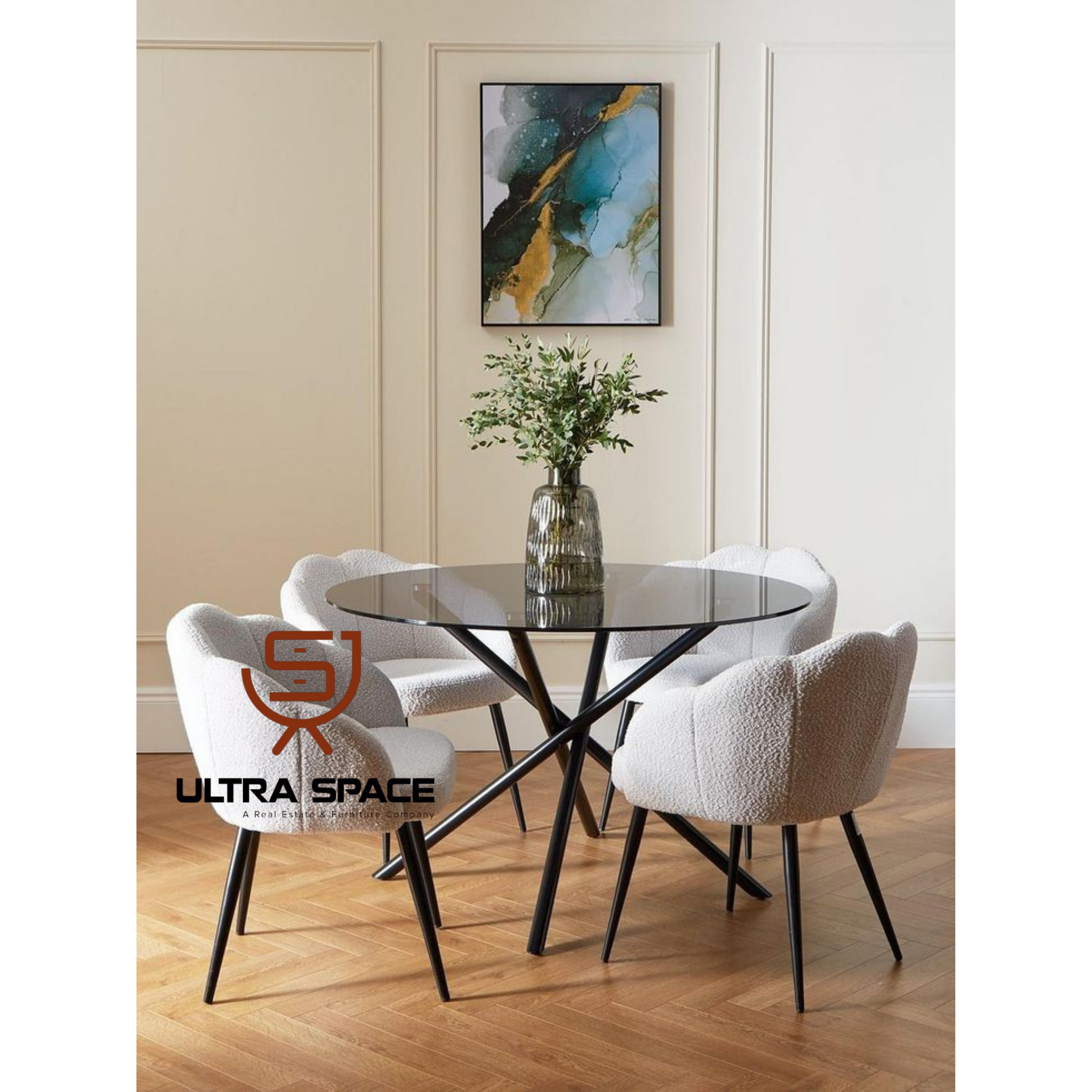 Complete Dining Set with Glass Center table